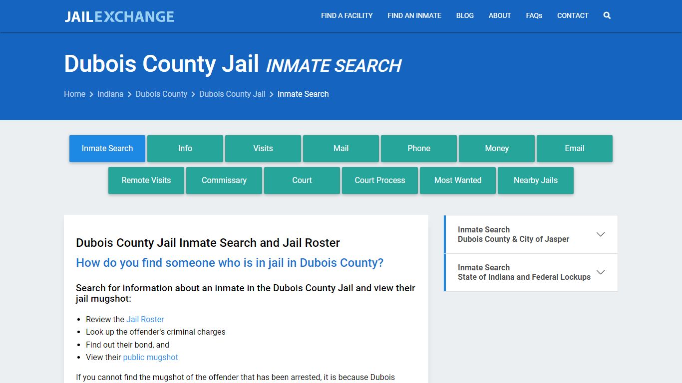 Inmate Search: Roster & Mugshots - Dubois County Jail, IN