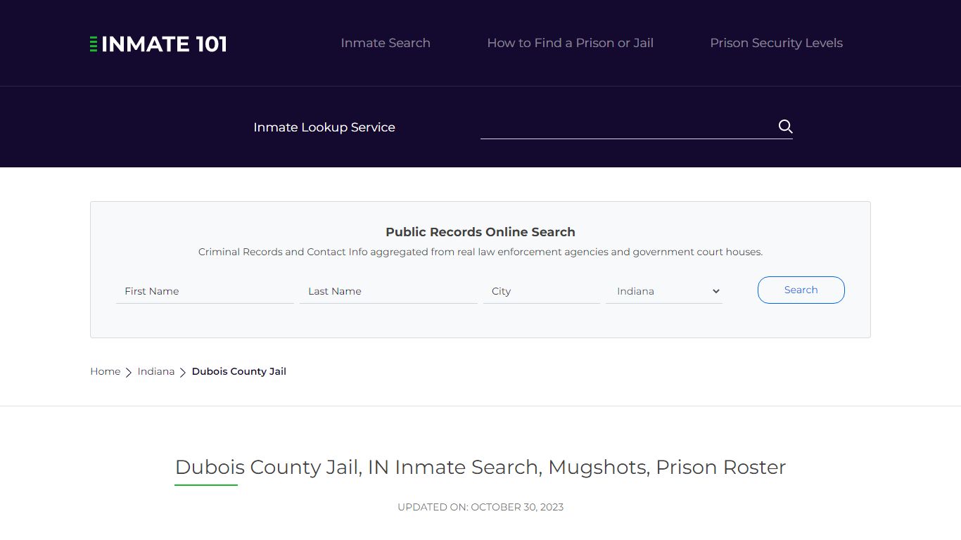 Dubois County Jail, IN Inmate Search, Mugshots, Prison Roster